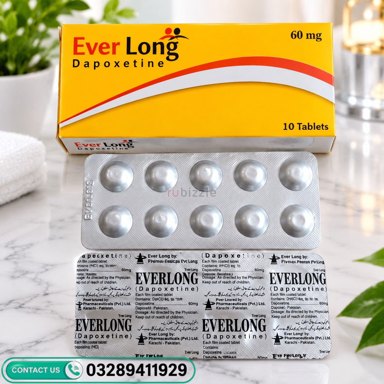 EverLong 60Mg 10 Tablets (Dapoxetine) Price In Pakistan / 03289411929